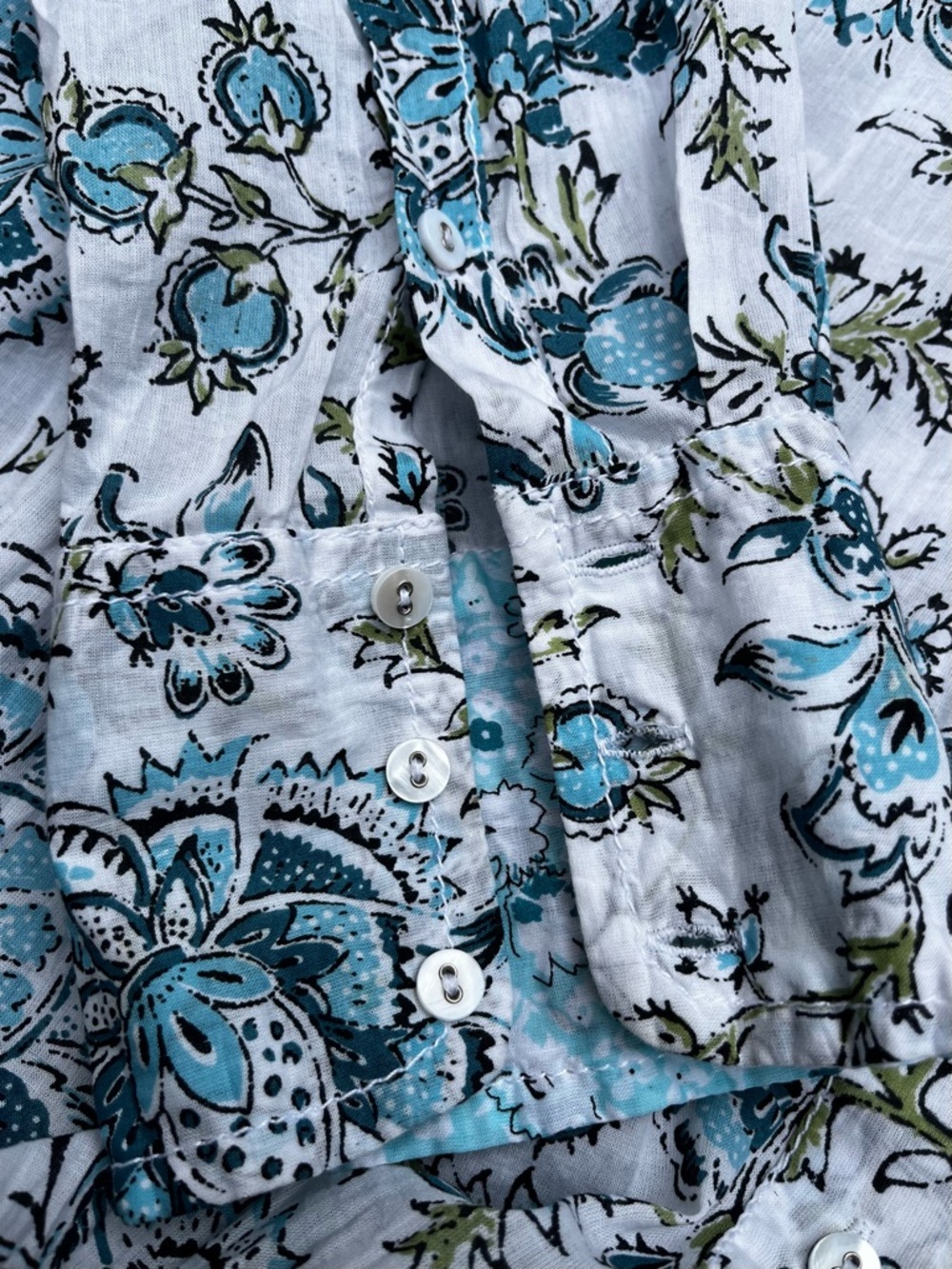 Cino Blue Floral Button-up Bohemian Vibrant Beach Holiday Maximalism Shirt XL - Picture 7 of 16